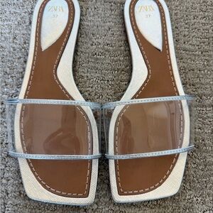 Zara Women's Clear and Tan Sandals